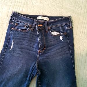 Dark wash high rise jeans